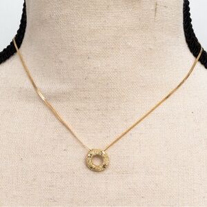 14K yellow gold donut shaped slide diamond cut lots of sparkle minimalist luxury